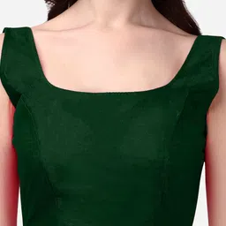 HERE&NOW Round Neck Sleeveless Padded Saree Blouse image 4