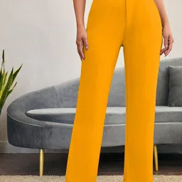 BAESD Women Relaxed Straight Leg Bootcut High-Rise Flat-Front Regular Trousers-picture-38