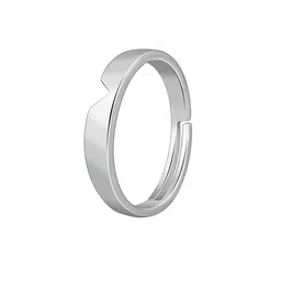 GIVA Men 925 Silver Rhodium-Plated Classic V Adjustable Finger Ring image 3