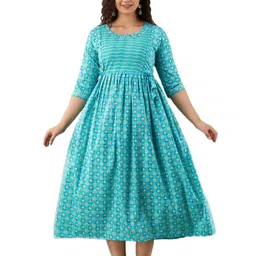 MAGHMA Women Floral Printed Maternity Fit & Flare Midi Dress-picture-36