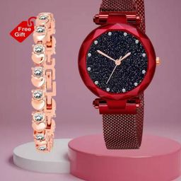 Miss Perfect Unisex Embellished Watch with Bracelet Set-picture-42