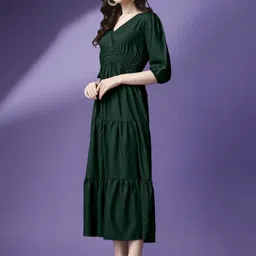 Femvy Tiered V-Neck Fit & Flare Maxi Dress image 4