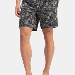 Jockey Super Combed Mercerized Cotton Woven Printed Boxer Shorts with Side Pockets-US57 image 5