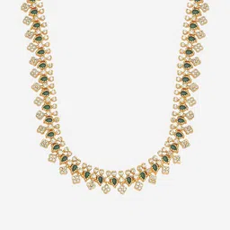 Kushal's Fashion Jewellery Gold-Plated Zircon Stone Studded Necklace image 2