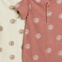 Marks & Spencer Kids Pack Of 2 Printed Pure Cotton Rompers image 2