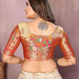 elora Woven Design Silk Lehenga & Semi-Stitched Blouse With Dupatta image 5
