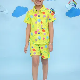 Vastrarth Printed Pure Cotton Half Sleeves Shirt With Shorts-image-2