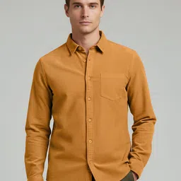 Celio Men Classic Fit Solid Spread Collar Cotton Casual Shirt-image-27