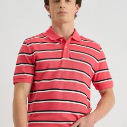 GANT Men Striped Polo Collar Cotton T-shirt image 1