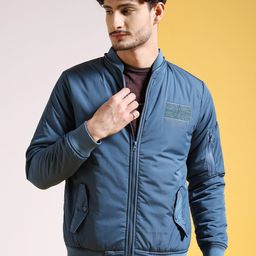 The Indian Garage Co Blue Lightweight Bomber Jacket-picture-24