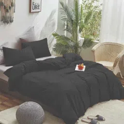 Black 100% Cotton 400 Heavy Winter Double Bed Comforter by SLEEPING OWLS-picture-15