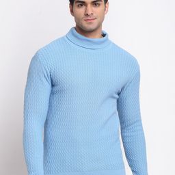 Club York Men Blue Ribbed Acrylic Pullover-picture-31