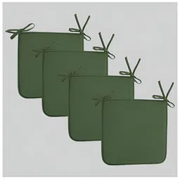 SKANDA FAB Set Of 4 Light Green Pure Cotton Foam Chair Pad image 1
