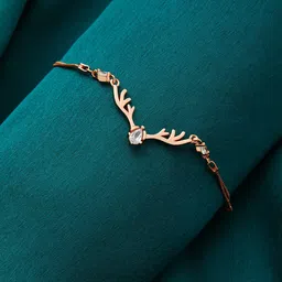 GIVA 925 Silver Rose Gold Deer Bracelet image 1