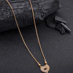 DressBerry Gold-Toned Brass Gold-Plated Artificial Stones Studded Chain-picture-12