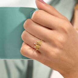KISNA DIAMOND AND GOLD JEWELLERY Amalia Women Ring Diamond 0.03 CT & 1.19G-picture-7