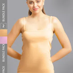 FBAR Pack Of 2 Non-Padded Bio wash Pure Cotton Camisoles-picture-29