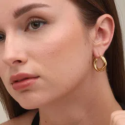 PALMONAS Gold-Toned Circular Drop Earrings-picture-22