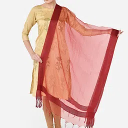 Dupatta Bazaar Maroon Solid Dupatta-picture-10