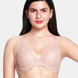 Amante Padded Wired High Apex Lace Bra - BRA87601-picture-6