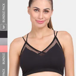 Amour Secret Pack of 3 Anti-Odour Sports Bra - Lightly Padded-image-93