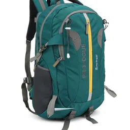 Provogue Unisex Sea Green & Grey Colourblocked Backpack with Reflective Strip image 1