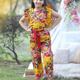 Cutiekins Girls Printed Basic Jumpsuit With Ruffles-picture-38