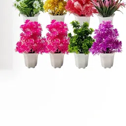 Dekorly Multi Plastic Artificial Flowers & Plants With Pot image 1