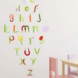LANSTICK Vegetables With Alphabet Self-Adhesive Wall Sticker image 2