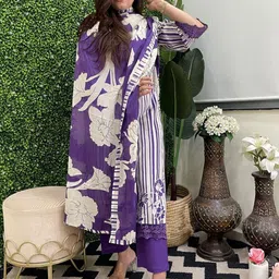 KALINI Women Printed Regular Kurta with Palazzos & With Dupatta-picture-32