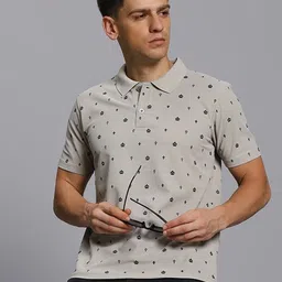 TIMBER HITCH Conversational Printed Polo Collar Cotton Casual T-shirt-picture-42