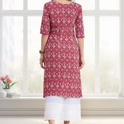SZN Ethnic Motifs Printed Round Neck Straight Kurta image 4
