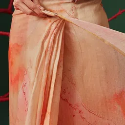 Silk Land Tie and Dye Zari Organza Designer Chanderi Saree image 3