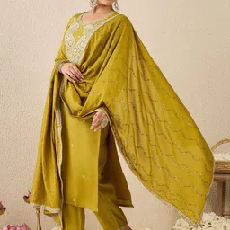 Indo Era Women Ethnic Motifs Printed Kurta with Trousers & Dupatta image 5