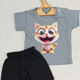 CRAZE N STITCH Boys Pack of 2 Animal Graphic Printed T-shirt with Shorts image 2