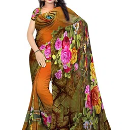 SHIVAM FABRICS Floral Poly Georgette Saree-picture-11