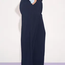 FREAKINS Women Relaxed Straight Leg Loose Fit High-Rise Pleated Trousers image 3