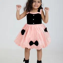Hopscotch Girls Bow Applique Ruffled Sleeveless Dress-image-5
