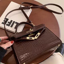 KPOP Women Textured Structured Sling Bag image 3