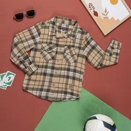 Purple United Kids Boys Tartan Checks Opaque Checked Casual Shirt-image-93