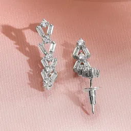 Rubans Rhodium-Plated Crystal-Studded Jewellery Set image 3