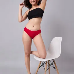 SIMOH Women Pack Of 5 Mid Rise Basic Assorted Briefs image 5