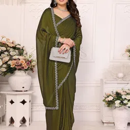 Moda Rapido Ethnic Motifs Beads and Stones Pure Silk Saree image 4