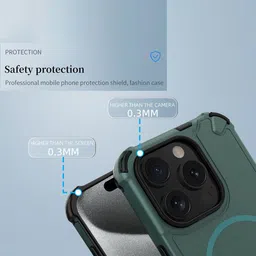 Karwan Unisex iPhone 14 Pro Solid Superior Drop Protection Mag-Safe Back Case image 3