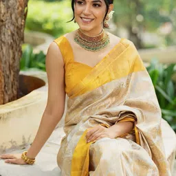 Moda Rapido Woven Design Zari Art Silk Handloom Banarasi Saree image 4