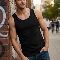 Camey Scoop-Neck Ribbed Sleeveless Gym Vest image 4