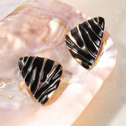 SOHI Gold Plated Contemporary The Trinity Studs image 2