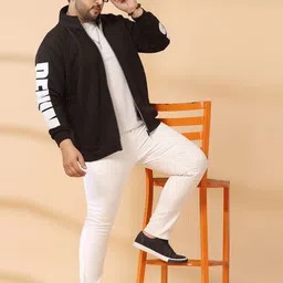 plusS Men Long Sleeves Front-Open Sweatshirt image 2