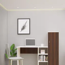 SPECIALITY PANELS White & Brown Engineered Wood Study Table-picture-19