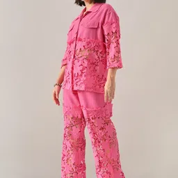 ANNY Embellished Shirt Collar Shirt & Trousers Co-Ord Set image 5